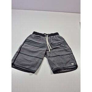 Vuori Shorts Mens Small Gray Striped Swim Trunks Elastic Waist V Cycled